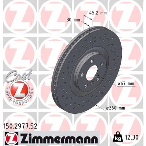 ZIMMERMANN 150.2977.52 Bremsscheibe