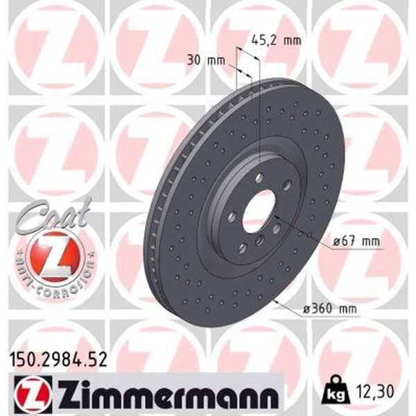 ZIMMERMANN 150.2984.52 Bremsscheibe