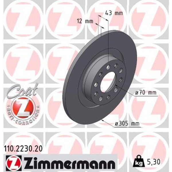 ZIMMERMANN 110.2230.20 Bremsscheibe