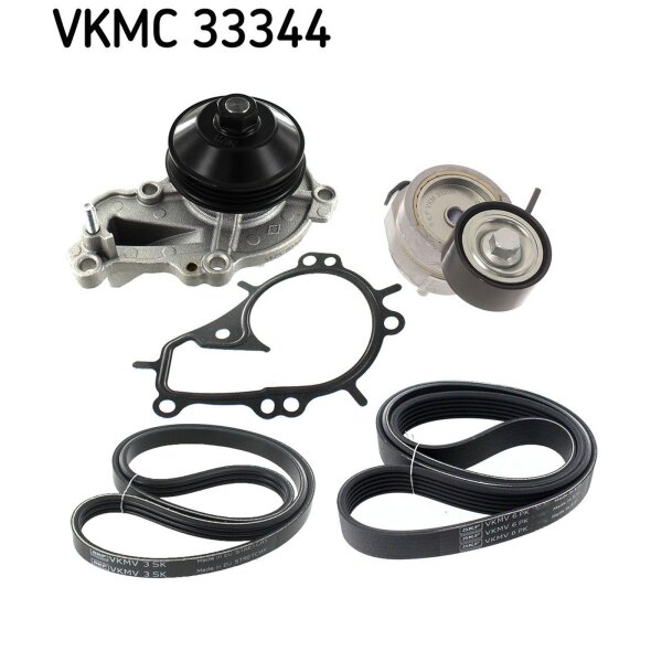SKF VKMC 33344 Wasserpumpe + Keilrippenriemensatz