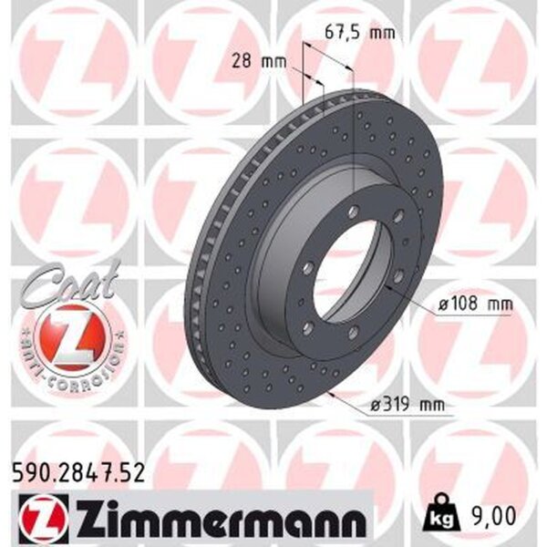 ZIMMERMANN 590.2847.52 Bremsscheibe