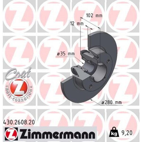 ZIMMERMANN 430.2608.20 Bremsscheibe