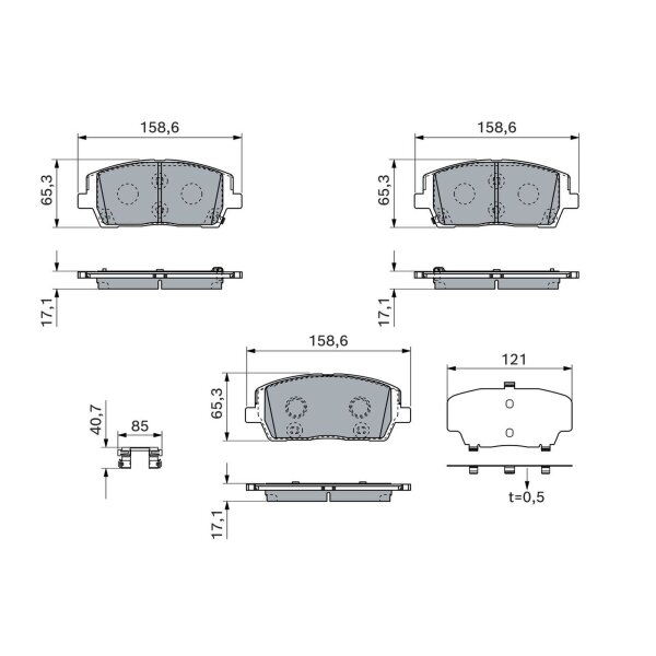 BOSCH 0 986 460 276 Bremsbelagsatz, Scheibenbremse