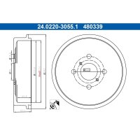 ATE 24.0220-3055.1 Bremstrommel