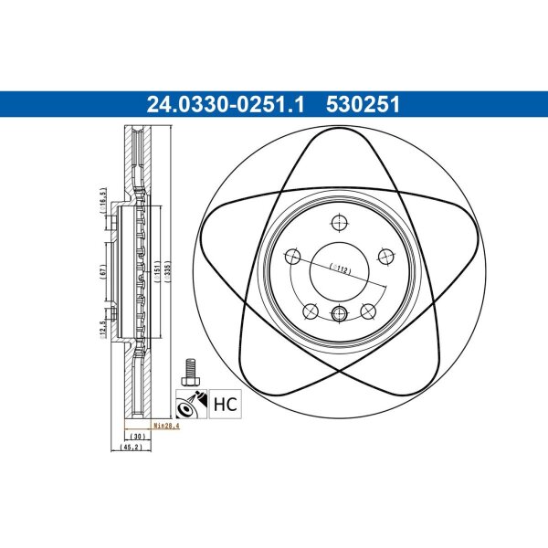 ATE 24.0330-0251.1 Bremsscheibe