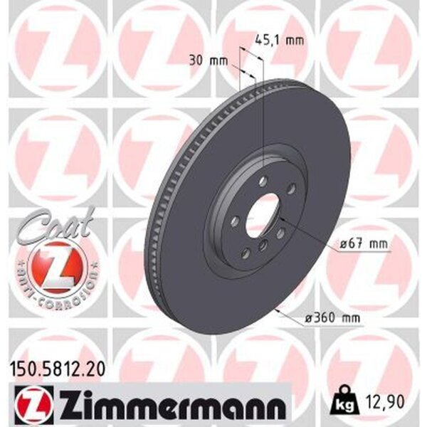 ZIMMERMANN 150.5812.20 Bremsscheibe