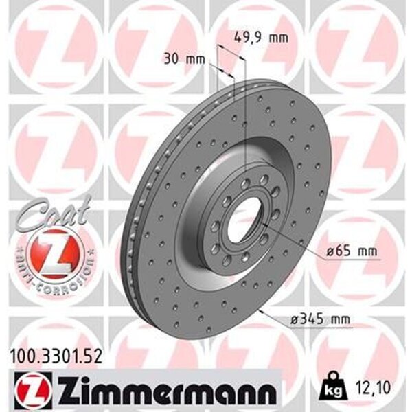 ZIMMERMANN 100.3301.52 Bremsscheibe