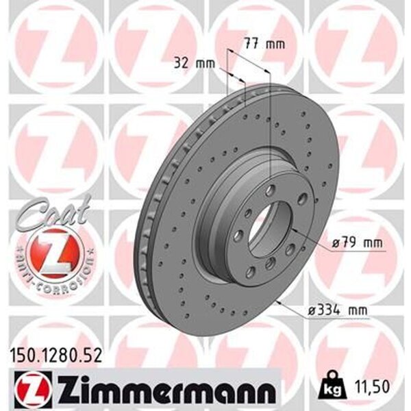 ZIMMERMANN 150.1280.52 Bremsscheibe