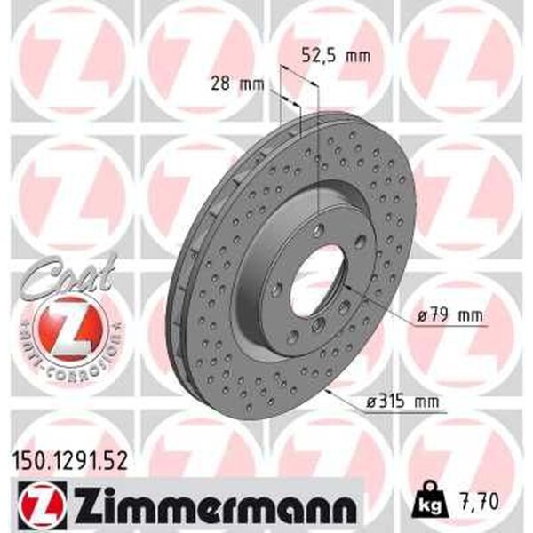 ZIMMERMANN 150.1291.52 Bremsscheibe