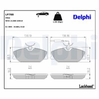 DELPHI LP788 Bremsbelagsatz, Scheibenbremse