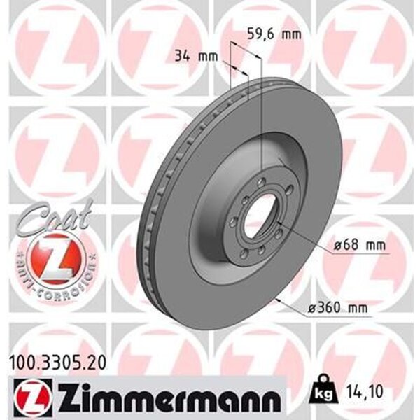 ZIMMERMANN 100.3305.20 Bremsscheibe
