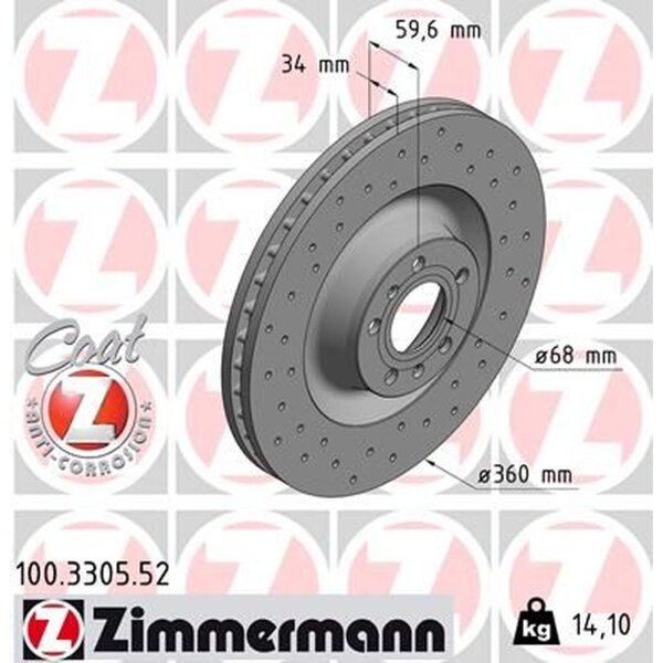 ZIMMERMANN 100.3305.52 Bremsscheibe