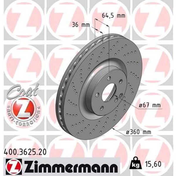 ZIMMERMANN 400.3625.20 Bremsscheibe