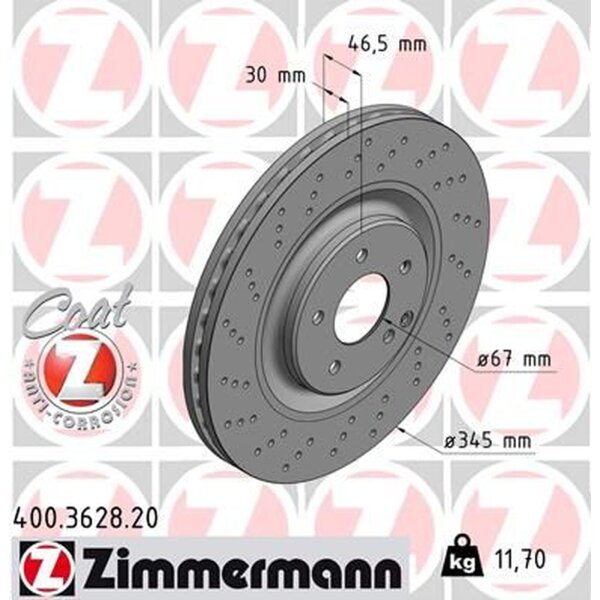 ZIMMERMANN 400.3628.20 Bremsscheibe