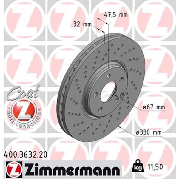 ZIMMERMANN 400.3632.20 Bremsscheibe