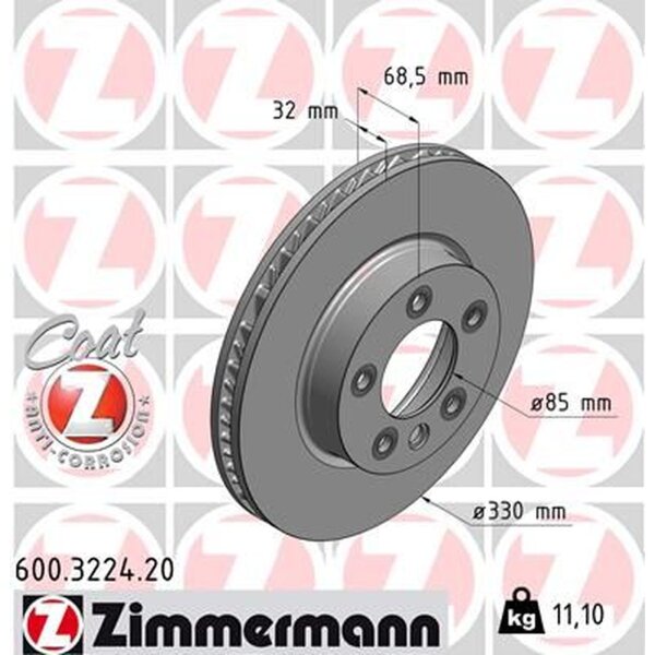 ZIMMERMANN 600.3224.20 Bremsscheibe