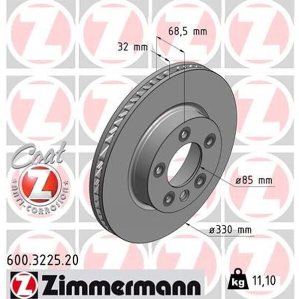 ZIMMERMANN 600.3225.20 Bremsscheibe