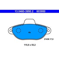 ATE 13.0460-3950.2 Bremsbelagsatz, Scheibenbremse