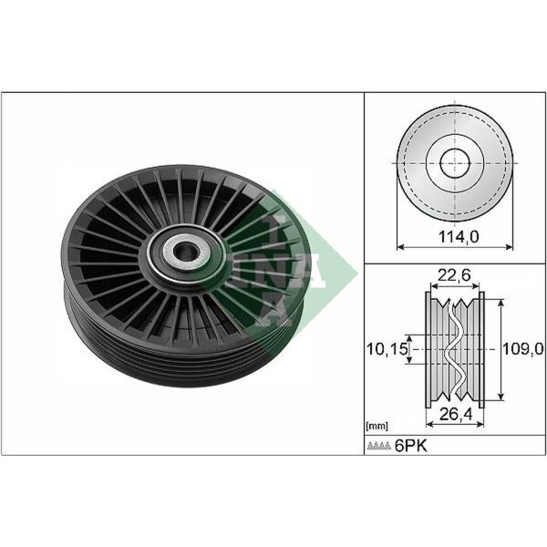 Schaeffler INA 532 0108 10 Umlenk-/Führungsrolle, Keilrippenriemen