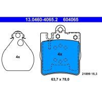 ATE 13.0460-4065.2 Bremsbelagsatz, Scheibenbremse