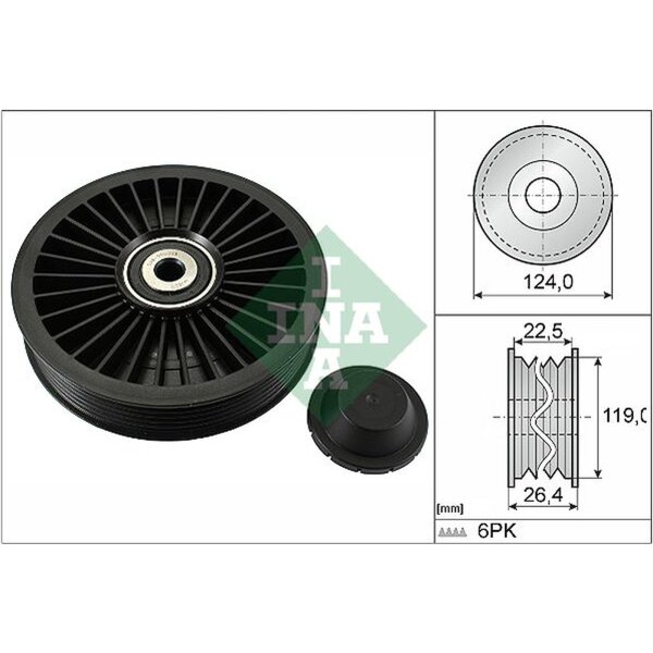 Schaeffler INA 532 0242 10 Umlenk-/Führungsrolle, Keilrippenriemen