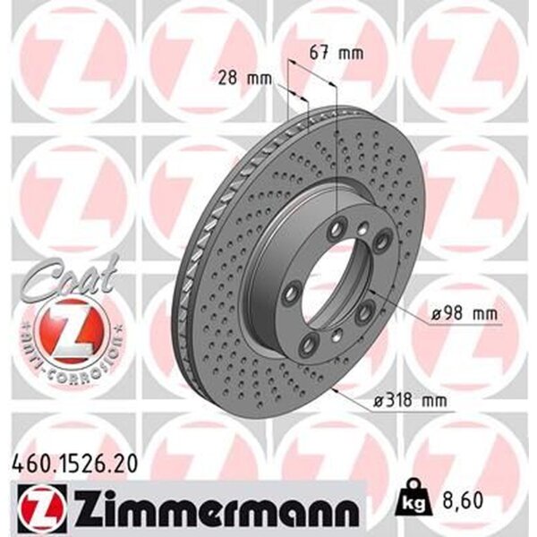 ZIMMERMANN 460.1526.20 Bremsscheibe