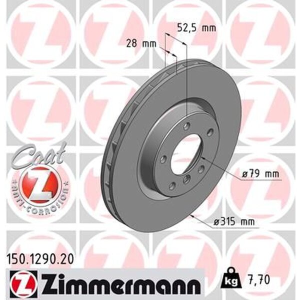 ZIMMERMANN 150.1290.20 Bremsscheibe