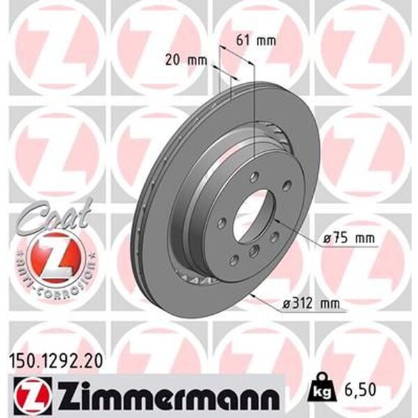 ZIMMERMANN 150.1292.20 Bremsscheibe