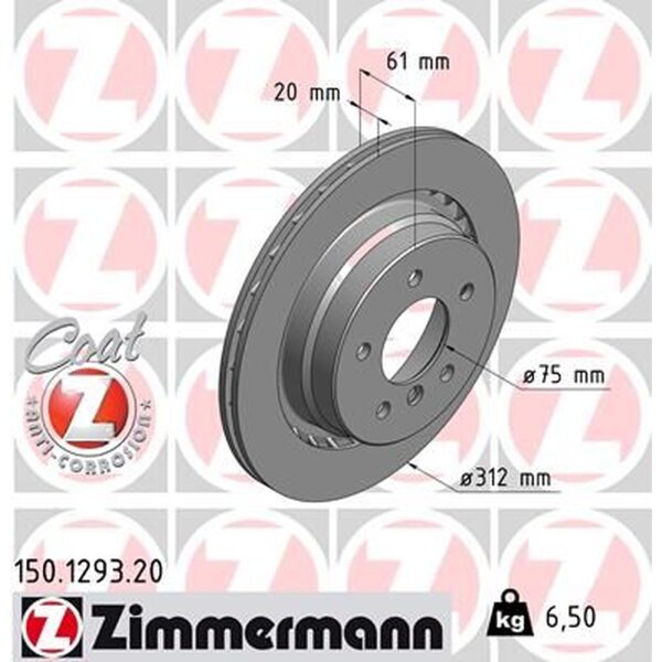 ZIMMERMANN 150.1293.20 Bremsscheibe