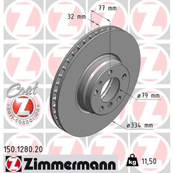 ZIMMERMANN 150.1280.20 Bremsscheibe