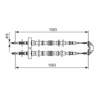 BOSCH 1 987 477 527 Seilzug, Feststellbremse