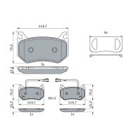 BOSCH 0 986 424 384 Bremsbelagsatz, Scheibenbremse