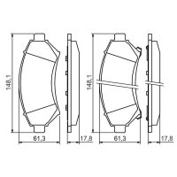 BOSCH 0 986 424 466 Bremsbelagsatz, Scheibenbremse