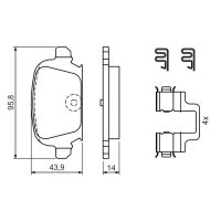 BOSCH 0 986 424 528 Bremsbelagsatz, Scheibenbremse
