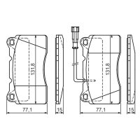 BOSCH 0 986 424 577 Bremsbelagsatz, Scheibenbremse