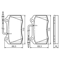 BOSCH 0 986 424 658 Bremsbelagsatz, Scheibenbremse