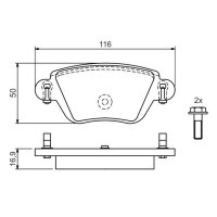 BOSCH 0 986 424 671 Bremsbelagsatz, Scheibenbremse