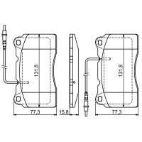 BOSCH 0 986 424 738 Bremsbelagsatz, Scheibenbremse