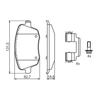 BOSCH 0 986 424 829 Bremsbelagsatz, Scheibenbremse