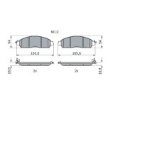 BOSCH 0 986 424 837 Bremsbelagsatz, Scheibenbremse