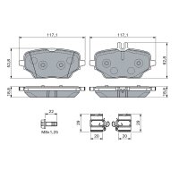 BOSCH 0 986 460 154 Bremsbelagsatz, Scheibenbremse