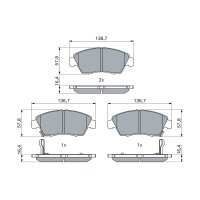 BOSCH 0 986 461 759 Bremsbelagsatz, Scheibenbremse