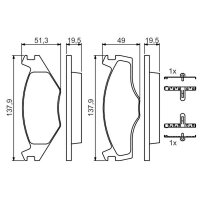 BOSCH 0 986 468 873 Bremsbelagsatz, Scheibenbremse