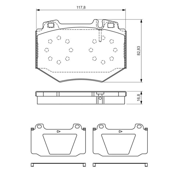 BOSCH 0 986 494 352 Bremsbelagsatz, Scheibenbremse