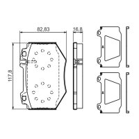BOSCH 0 986 494 352 Bremsbelagsatz, Scheibenbremse