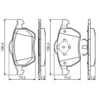 BOSCH 0 986 494 390 Bremsbelagsatz, Scheibenbremse
