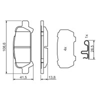 BOSCH 0 986 494 445 Bremsbelagsatz, Scheibenbremse