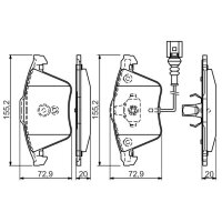 BOSCH 0 986 494 550 Bremsbelagsatz, Scheibenbremse