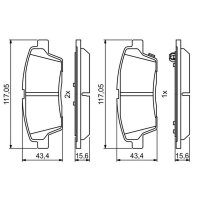 BOSCH 0 986 494 766 Bremsbelagsatz, Scheibenbremse