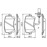 BOSCH 0 986 494 814 Bremsbelagsatz, Scheibenbremse
